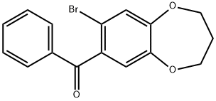 (8-BROMO-3,4-DIHYDRO-2H-1,5-BENZODIOXEPIN-7-YL)(PHENYL)METHANONE Structure