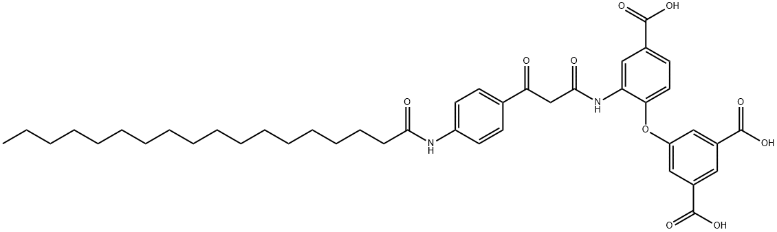 5-[4-CARBOXY-2-[[1,3-DIOXO-3-[4-[(1-OXOOCTADECYL)-AMINO]PHENYL]PROPYL] AMINO]PHENOXY]ISOPHTHALIC ACID Structure