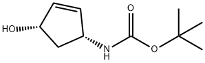 [(1R,4S)-4-HYDROXY-2-CYCLOPENTEN-1-YL]CARBAMIC ACID, 1,1-DIMETHYLETHYL ESTER Structure