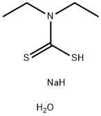 Sodium diethyldithiocarbamate trihydrate Structure