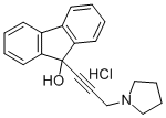 FLUOREN-9-OL, 9-(3-(1-PYRROLIDINYL)-1-PROPYNYL)-, HYDROCHLORIDE Structure