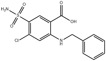 2-BENZYLAMINO-4-CHLORO-5-SULFAMOYLBENZOIC ACID Structure