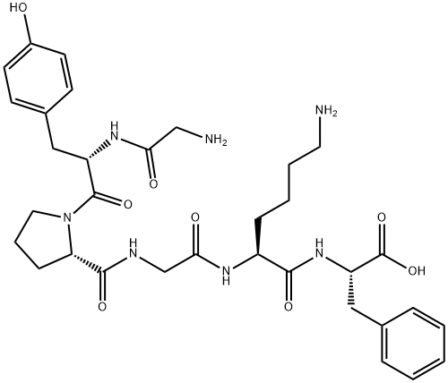 H-GLY-TYR-PRO-GLY-LYS-PHE-OH Structure