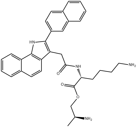 (2S)-2-AMINOPROPYL ESTER N2-[[2-(2-NAPHTHALENYL)-1H-BENZ[G]INDOL-3-YL]ACETYL]-D-LYSINE Structure