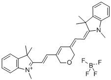 1,3,3-TRIMETHYL-2-((E)-2-[5-[(Z)-2-(1,3,3-TRIMETHYL-1,3-DIHYDRO-2H-INDOL-2-YLIDENE)ETHYLIDENE]-2H-PYRAN-3(6H)-YL]ETHENYL)-3H-INDOLIUM TETRAFLUOROBORATE Structure