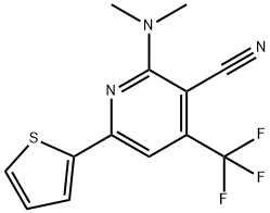 2-(DIMETHYLAMINO)-6-(2-THIENYL)-4-(TRIFLUOROMETHYL)NICOTINONITRILE Structure