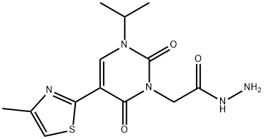 2-[3-ISOPROPYL-5-(4-METHYL-1,3-THIAZOL-2-YL)-2,6-DIOXO-1,2,3,6-TETRAHYDROPYRIMIDIN-1-YL]ETHANOHYDRAZIDE Structure