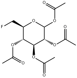 TETRA-O-ACETYL-6-DEOXY-6-FLUORO-D-GLUCOPYRANOSE Structure