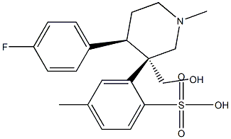 trans-(-)-4-(4-Fluorophenyl)-1-methyl-3-[(4-toluenesulfonyloxy)methyl]piperidine Structure