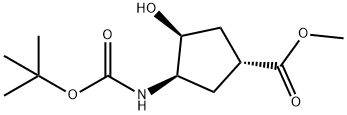 (1R,2S,4R)-N-BOC-1-AMINO-2-HYDROXYCYCLO-PENTANE-4-CARBOXYLIC ACID METHYL ESTER Structure