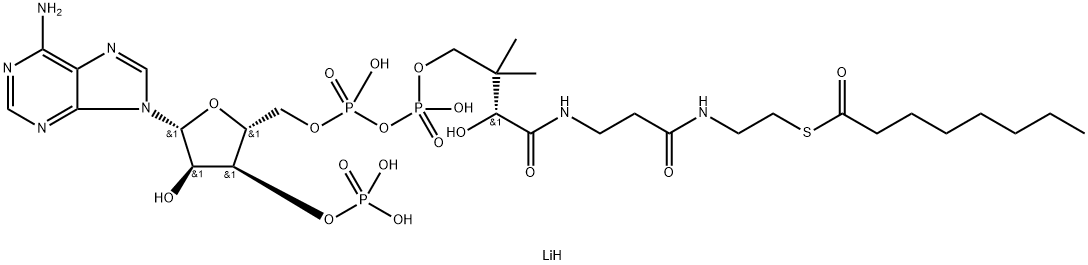 octanoyl coenzyme a lithium salt hydrate Structure