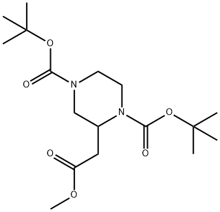 METHYL 1,4-DI-BOC-PIPERAZINE-2-ACETATE Structure