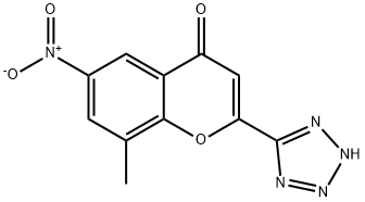 4H-1-Benzopyran-4-one, 8-methyl-6-nitro-2-(1H-tetrazol-5-yl)- Structure