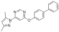 PYRIMIDINE, 4-([1,1'-BIPHENYL]-4-YLOXY)-6-(3,5-DIMETHYL-1H-PYRAZOL-1-YL)- Structure