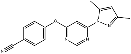 BENZONITRILE, 4-[[6-(3,5-DIMETHYL-1H-PYRAZOL-1-YL)-4-PYRIMIDINYL]OXY]- Structure