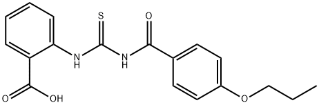 2-[[[(4-PROPOXYBENZOYL)AMINO]THIOXOMETHYL]AMINO]-BENZOIC ACID Structure