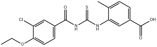 3-[[[(3-CHLORO-4-ETHOXYBENZOYL)AMINO]THIOXOMETHYL]AMINO]-4-METHYL-BENZOIC ACID Structure