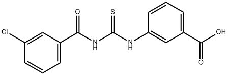 3-[[[(3-CHLOROBENZOYL)AMINO]THIOXOMETHYL]AMINO]-BENZOIC ACID Structure