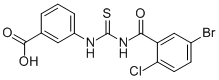 3-[[[(5-BROMO-2-CHLOROBENZOYL)AMINO]THIOXOMETHYL]AMINO]-BENZOIC ACID Structure