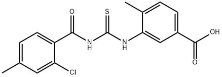 3-[[[(2-CHLORO-4-METHYLBENZOYL)AMINO]THIOXOMETHYL]AMINO]-4-METHYL-BENZOIC ACID Structure