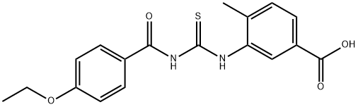 3-[[[(4-ETHOXYBENZOYL)AMINO]THIOXOMETHYL]AMINO]-4-METHYL-BENZOIC ACID Structure