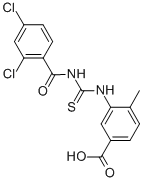 3-[[[(2,4-DICHLOROBENZOYL)AMINO]THIOXOMETHYL]AMINO]-4-METHYL-BENZOIC ACID Structure