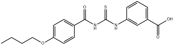 3-[[[(4-BUTOXYBENZOYL)AMINO]THIOXOMETHYL]AMINO]-BENZOIC ACID Structure