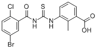 3-[[[(5-BROMO-2-CHLOROBENZOYL)AMINO]THIOXOMETHYL]AMINO]-2-METHYL-BENZOIC ACID Structure