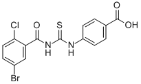 4-[[[(5-BROMO-2-CHLOROBENZOYL)AMINO]THIOXOMETHYL]AMINO]-BENZOIC ACID Structure