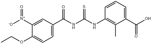 3-[[[(4-ETHOXY-3-NITROBENZOYL)AMINO]THIOXOMETHYL]AMINO]-2-METHYL-BENZOIC ACID Structure