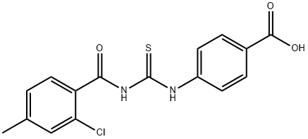 4-[[[(2-CHLORO-4-METHYLBENZOYL)AMINO]THIOXOMETHYL]AMINO]-BENZOIC ACID Structure