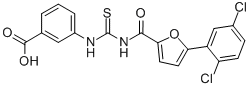 3-[[[[[5-(2,5-DICHLOROPHENYL)-2-FURANYL]CARBONYL]AMINO]THIOXOMETHYL]AMINO]-BENZOIC ACID Structure