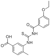 3-[[[(3-ETHOXYBENZOYL)AMINO]THIOXOMETHYL]AMINO]-4-METHYL-BENZOIC ACID Structure