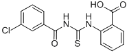 2-[[[(3-CHLOROBENZOYL)AMINO]THIOXOMETHYL]AMINO]-BENZOIC ACID Structure