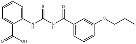 2-[[[(3-PROPOXYBENZOYL)AMINO]THIOXOMETHYL]AMINO]-BENZOIC ACID Structure