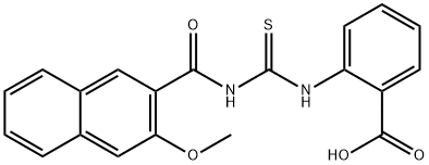 2-[[[[(3-METHOXY-2-NAPHTHALENYL)CARBONYL]AMINO]THIOXOMETHYL]AMINO]-BENZOIC ACID Structure