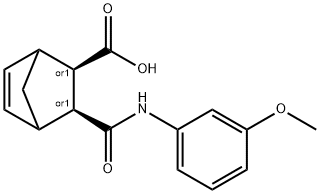 (2S,3R)-3-([(3-METHOXYPHENYL)AMINO]CARBONYL)BICYCLO[2.2.1]HEPT-5-ENE-2-CARBOXYLIC ACID Structure