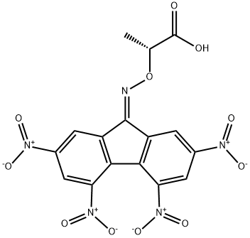 (-)-ALPHA-(2,4,5,7-TETRANITRO-9-FLUORENYLIDENEAMINOXY)PROPIONIC ACID Structure