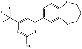 4-(3,4-DIHYDRO-2H-1,5-BENZODIOXEPIN-7-YL)-6-(TRIFLUOROMETHYL)-2-PYRIMIDINAMINE Structure