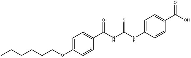 4-[[[[4-(HEXYLOXY)BENZOYL]AMINO]THIOXOMETHYL]AMINO]-BENZOIC ACID Structure