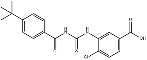 4-CHLORO-3-[[[[4-(1,1-DIMETHYLETHYL)BENZOYL]AMINO]THIOXOMETHYL]AMINO]-BENZOIC ACID Structure