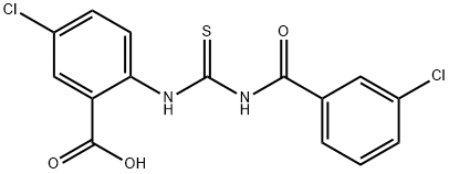 5-CHLORO-2-[[[(3-CHLOROBENZOYL)AMINO]THIOXOMETHYL]AMINO]-BENZOIC ACID Structure