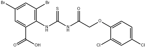 3,5-DIBROMO-2-[[[[(2,4-DICHLOROPHENOXY)ACETYL]AMINO]THIOXOMETHYL]AMINO]-BENZOIC ACID Structure