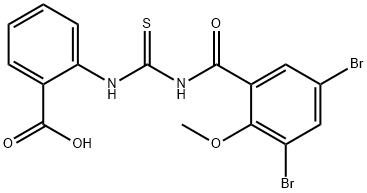 2-[[[(3,5-DIBROMO-2-METHOXYBENZOYL)AMINO]THIOXOMETHYL]AMINO]-BENZOIC ACID Structure