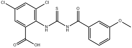 3,5-DICHLORO-2-[[[(3-METHOXYBENZOYL)AMINO]THIOXOMETHYL]AMINO]-BENZOIC ACID Structure