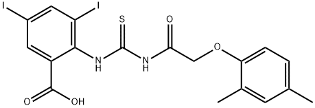 2-[[[[(2,4-DIMETHYLPHENOXY)ACETYL]AMINO]THIOXOMETHYL]AMINO]-3,5-DIIODO-BENZOIC ACID Structure