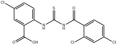 5-CHLORO-2-[[[(2,4-DICHLOROBENZOYL)AMINO]THIOXOMETHYL]AMINO]-BENZOIC ACID Structure