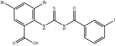 3,5-DIBROMO-2-[[[(3-IODOBENZOYL)AMINO]THIOXOMETHYL]AMINO]-BENZOIC ACID Structure