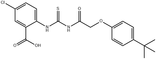 5-CHLORO-2-[[[[[4-(1,1-DIMETHYLETHYL)PHENOXY]ACETYL]AMINO]THIOXOMETHYL]AMINO]-BENZOIC ACID Structure