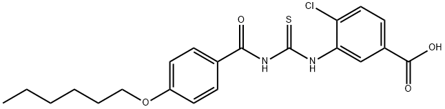 4-CHLORO-3-[[[[4-(HEXYLOXY)BENZOYL]AMINO]THIOXOMETHYL]AMINO]-BENZOIC ACID Structure